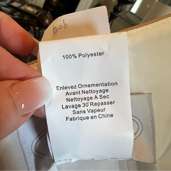 Alfred Angelo Bridesmaid Dress size 12 Halter Ivory Cafe Tan Beige Halter Long - Picture 14 of 16